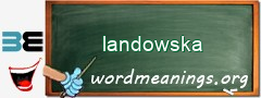 WordMeaning blackboard for landowska